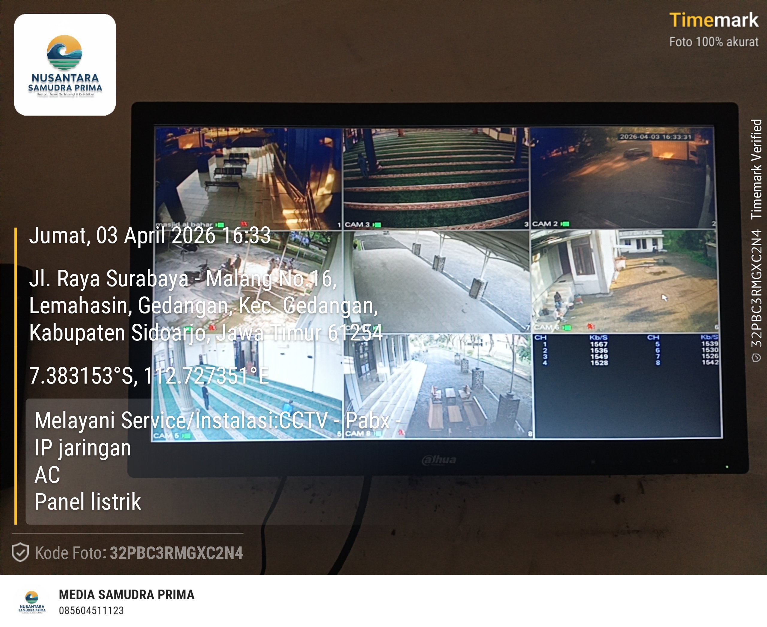 Instalasi CCTV Dahua Sidoarjo oleh Nusantara Samudra Prima